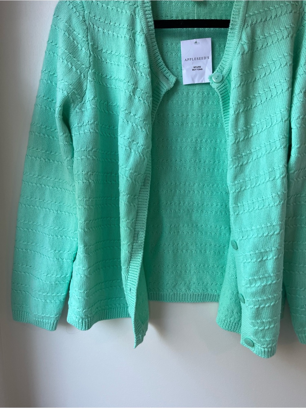 Appleseeds Mint Knit Women's Cardigan Sweater - Picture 3 of 9